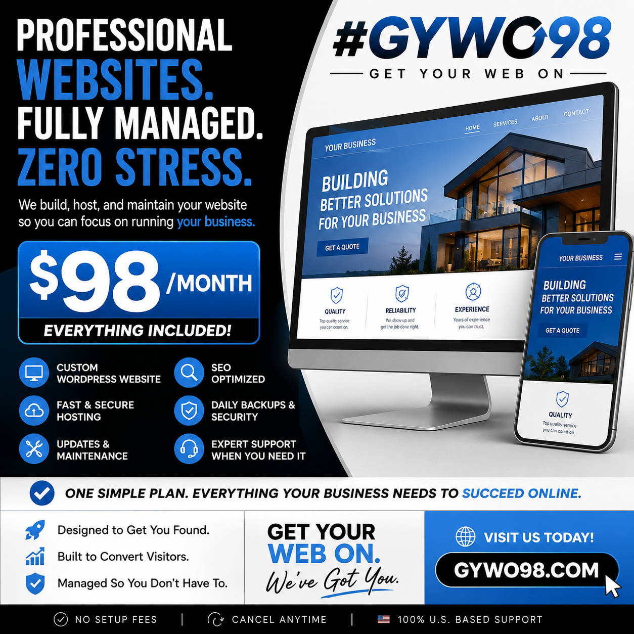 Example of a professionally managed business website by GYWO98